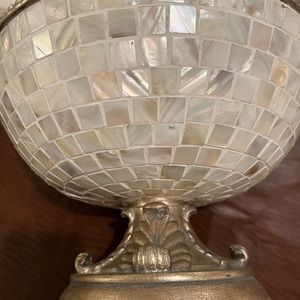 Decorative mosaic tile bowl. Very solid bowl with sodden stand.